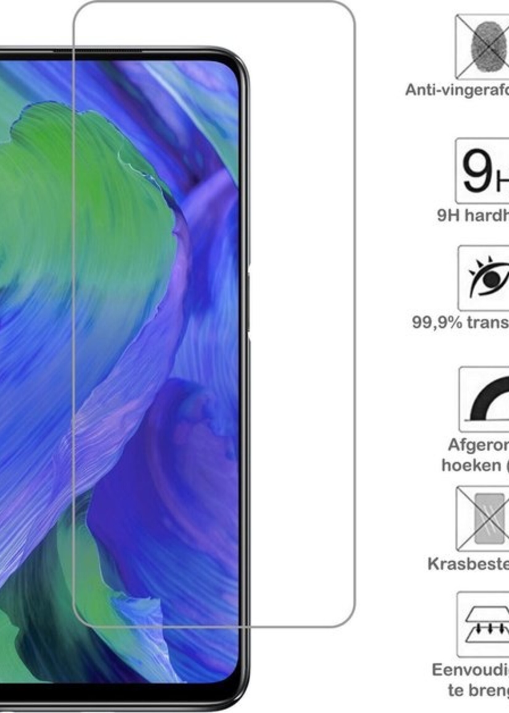 BTH Hoesje Geschikt voor OPPO A54 Hoesje Siliconen Shock Proof Case Hoes Met 2x Screenprotector - Hoes Geschikt voor OPPO A54 Hoes Cover Case Shockproof - Transparant