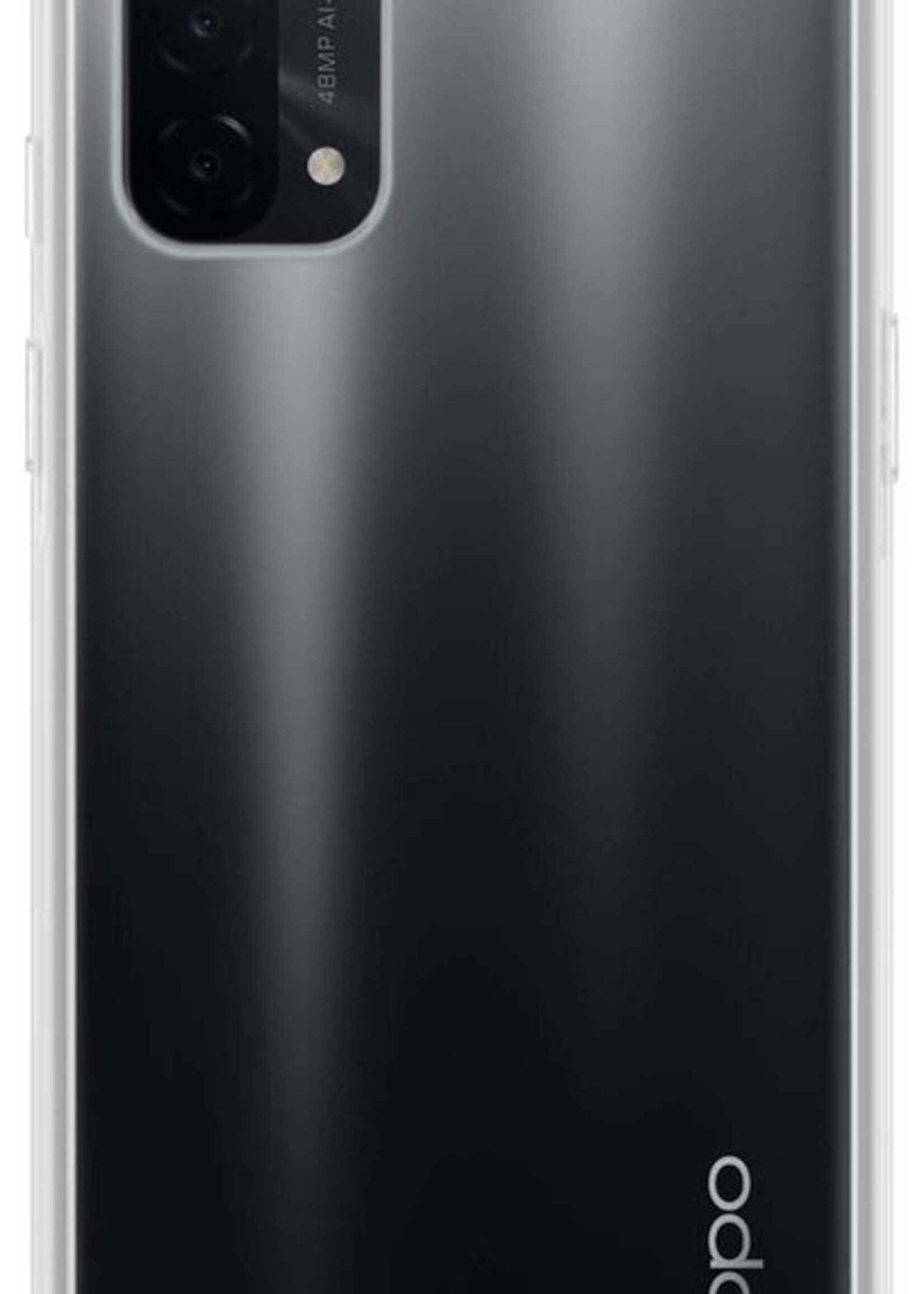BTH Hoesje Geschikt voor OPPO A54 5G Hoesje Siliconen Shock Proof Case Hoes Met Screenprotector - Hoes Geschikt voor OPPO A54 5G Hoes Cover Case Shockproof - Transparant