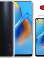 BTH BTH Oppo A74 4G hoesje siliconen transparant met 2x screenprotector