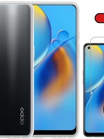 BTH BTH Oppo A74 5G hoesje siliconen transparant met 2x screenprotector