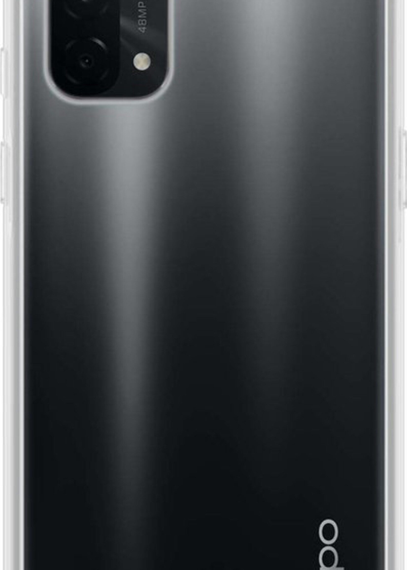 BTH Hoesje Geschikt voor OPPO A74 5G Hoesje Siliconen Case Hoes Met 2x Screenprotector - Hoes Geschikt voor OPPO A74 5G Hoes Cover Case - Transparant