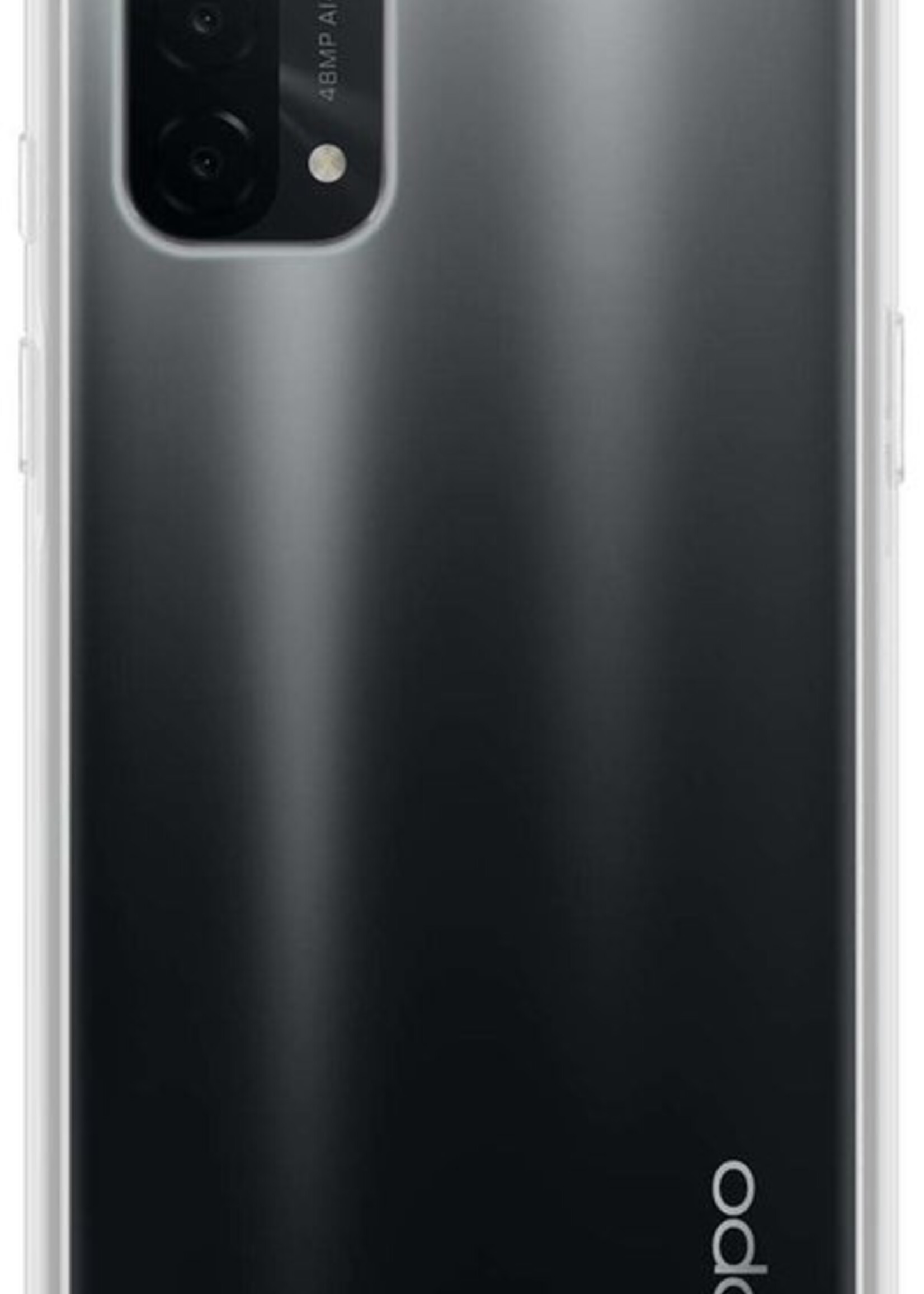 BTH Hoesje Geschikt voor OPPO A74 5G Hoesje Siliconen Shock Proof Case Hoes Met Screenprotector - Hoes Geschikt voor OPPO A74 5G Hoes Cover Case Shockproof - Transparant