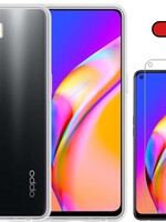 BTH BTH Oppo A94 4G hoesje siliconen transparant met 2x screenprotector
