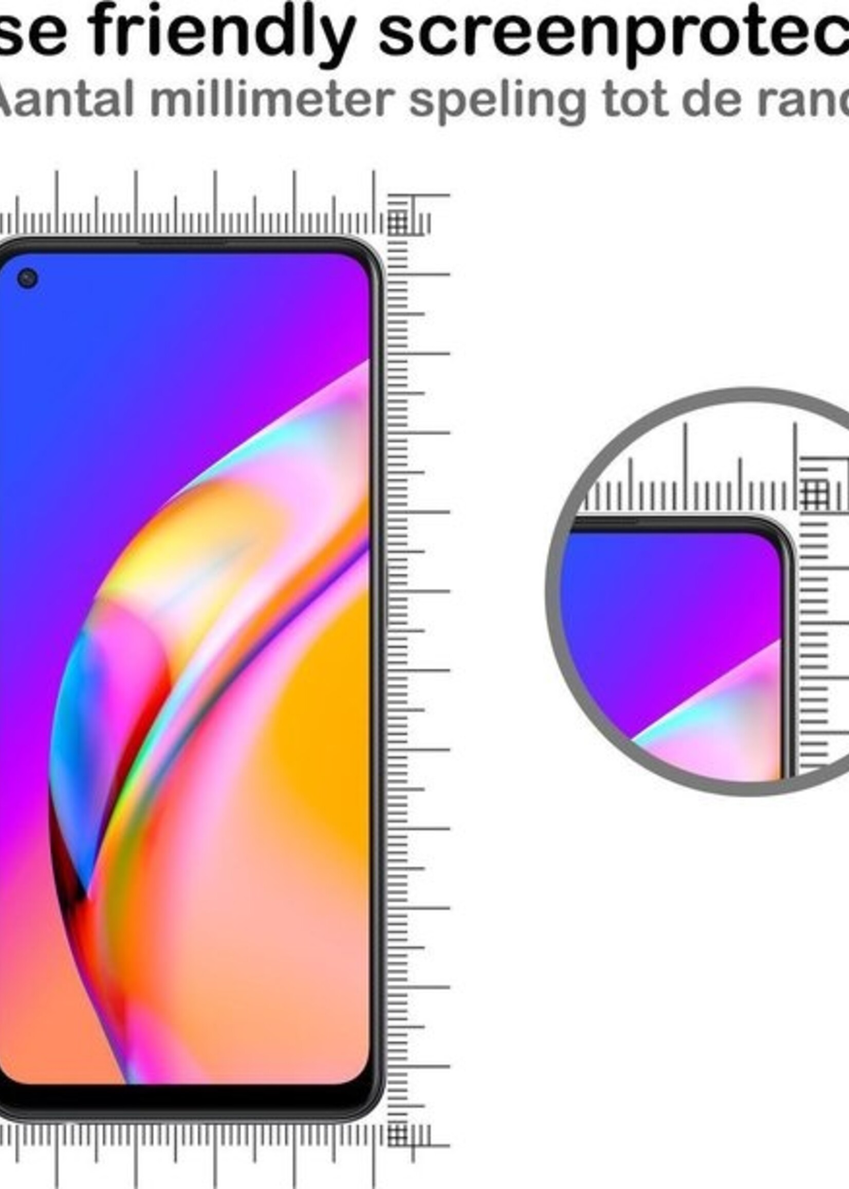 BTH Hoesje Geschikt voor OPPO A94 5G Hoesje Siliconen Shock Proof Case Hoes Met Screenprotector - Hoes Geschikt voor OPPO A94 5G Hoes Cover Case Shockproof - Transparant