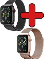 BTH BTH Apple Watch Bandje Milanees (38/40 mm) - Zwart & Rose Goud