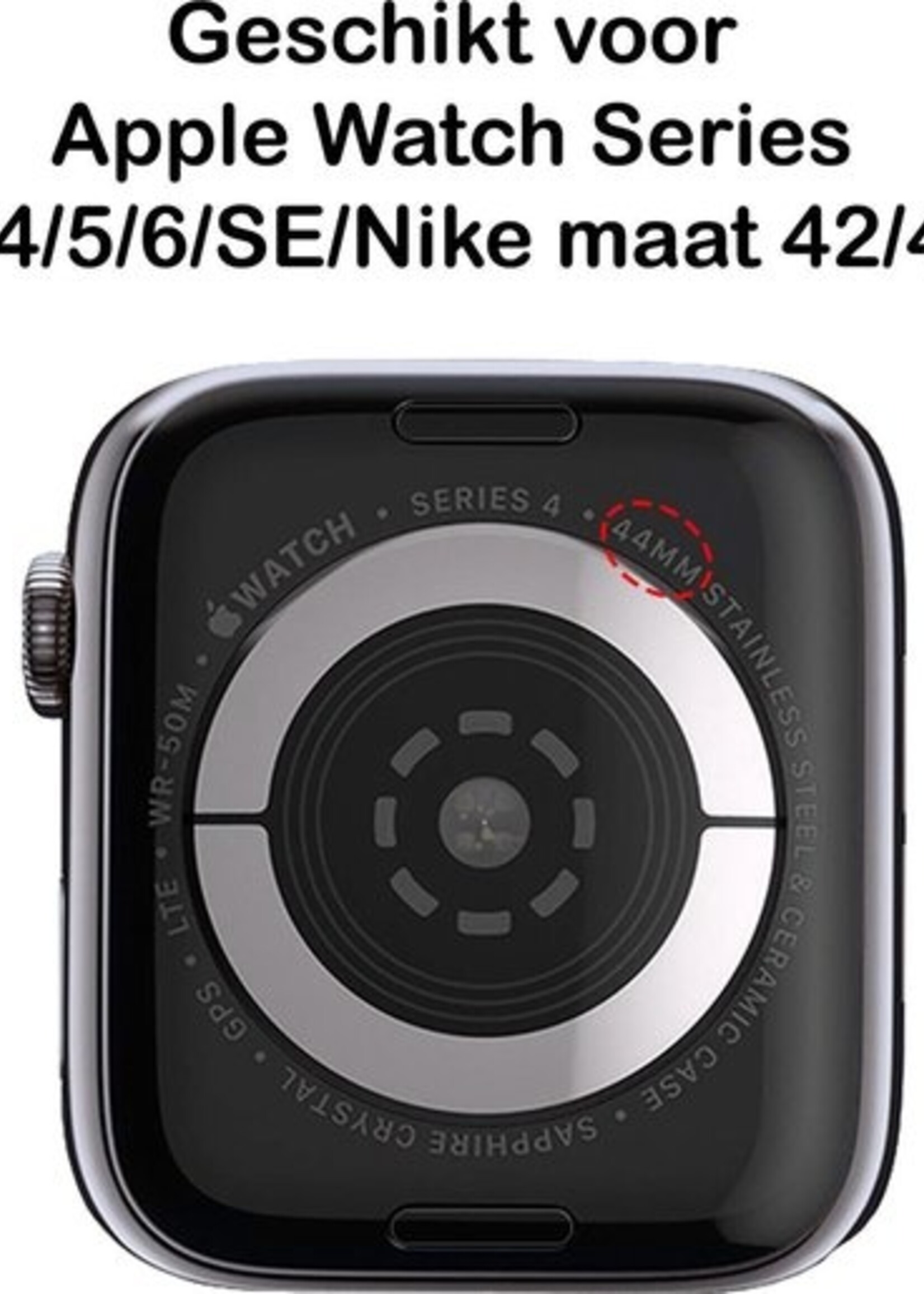 BTH Milanese Horlogeband Geschikt voor Apple Watch 42/44 mm Bandje Milanees - Polsbandje Met Magneetsluiting Geschikt voor Apple Watch 42/44 mm Bandje Milanees - Zwart & Goud