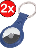 BTH 2 PACK - BTH AirTag Hoesje Leer - Donkerblauw