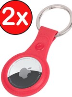 BTH 2 PACK - BTH AirTag Hoesje Leer - Rood