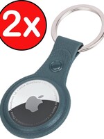 BTH 2 PACK - BTH AirTag Hoesje Leer - Donkergroen