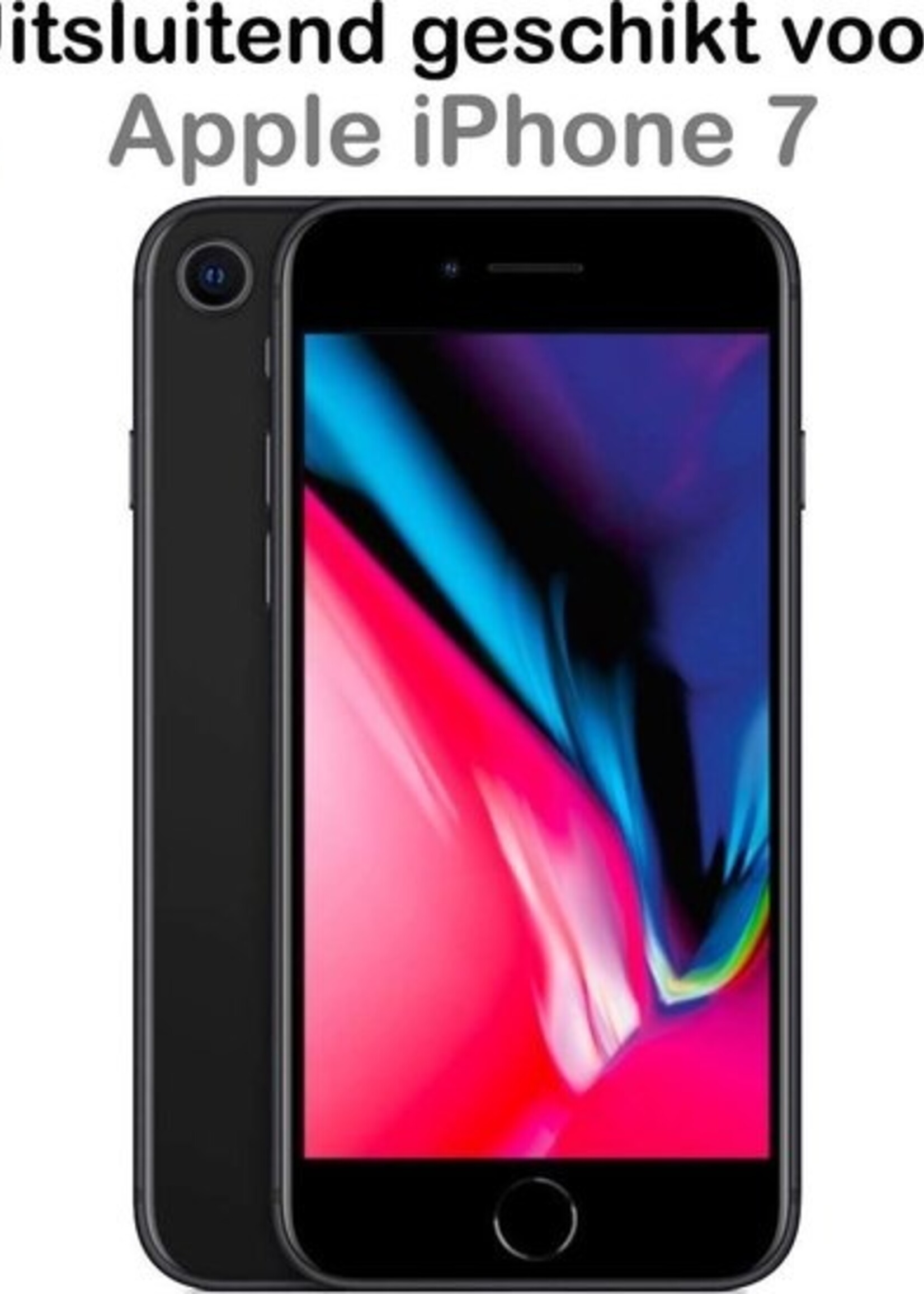 BTH Hoesje Geschikt voor iPhone 7 Hoesje Siliconen Shock Proof Case Hoes Met Screenprotector - Hoes Geschikt voor iPhone 7 Hoes Cover Case Shockproof - Zilver
