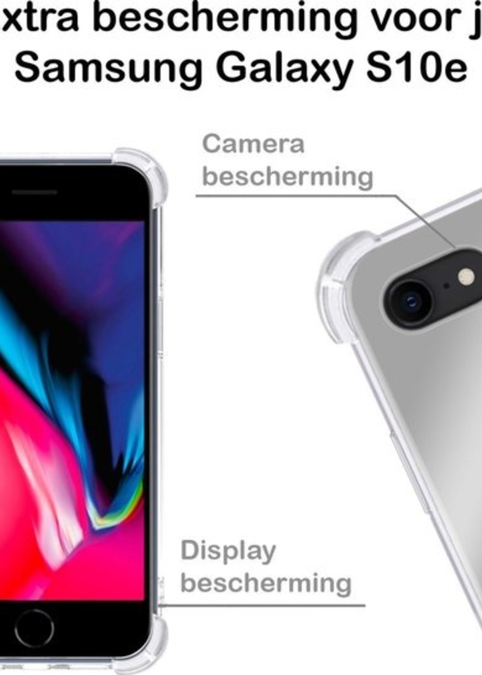 BTH Hoesje Geschikt voor iPhone 7 Hoesje Siliconen Shock Proof Case Hoes Met Screenprotector - Hoes Geschikt voor iPhone 7 Hoes Cover Case Shockproof - Zilver