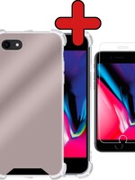 BTH BTH iPhone 7 Spiegel hoesje met screenprotector - Rose Goud