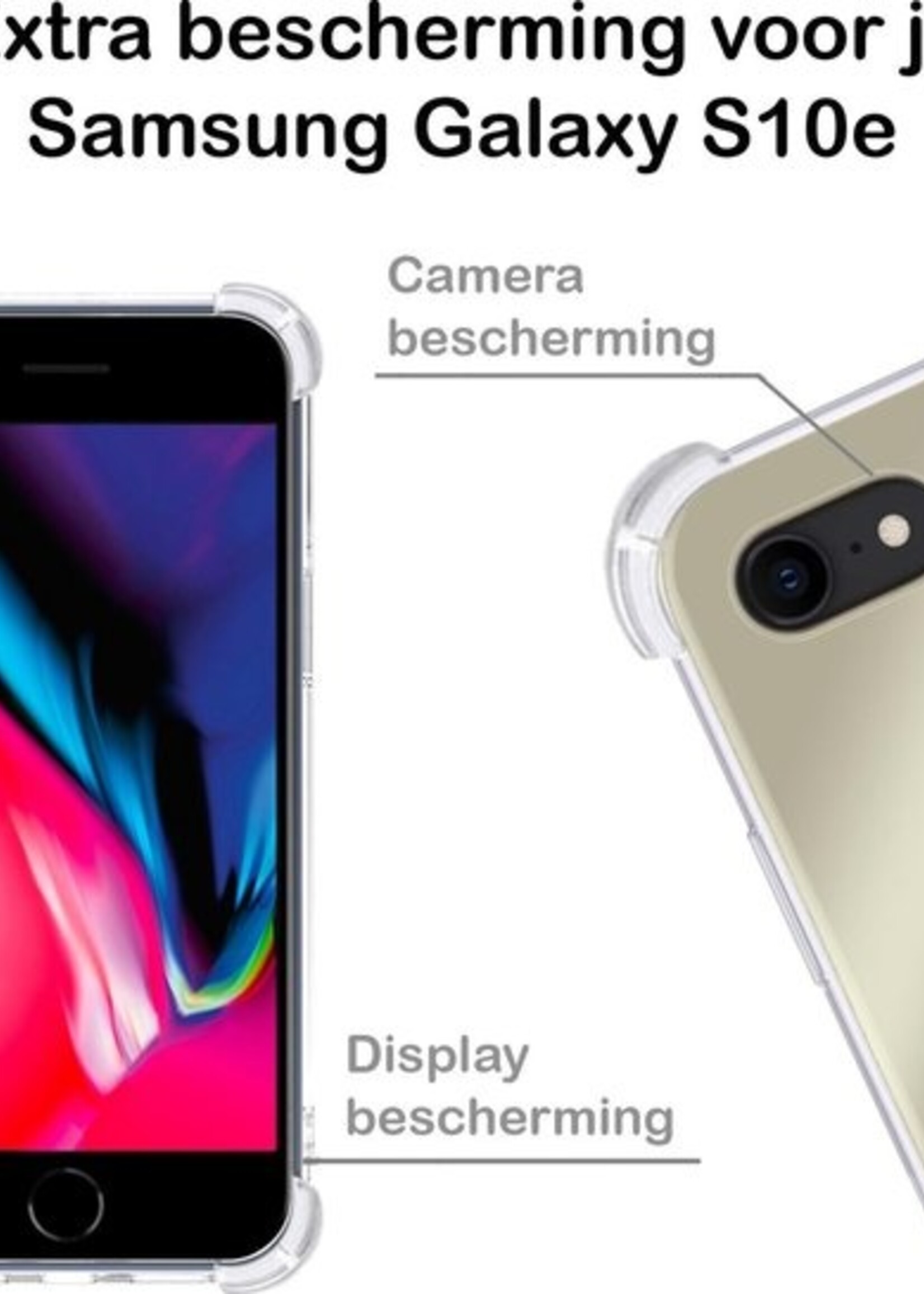 BTH Hoesje Geschikt voor iPhone 8 Hoesje Siliconen Shock Proof Case Hoes Met Screenprotector - Hoes Geschikt voor iPhone 8 Hoes Cover Case Shockproof - Goud