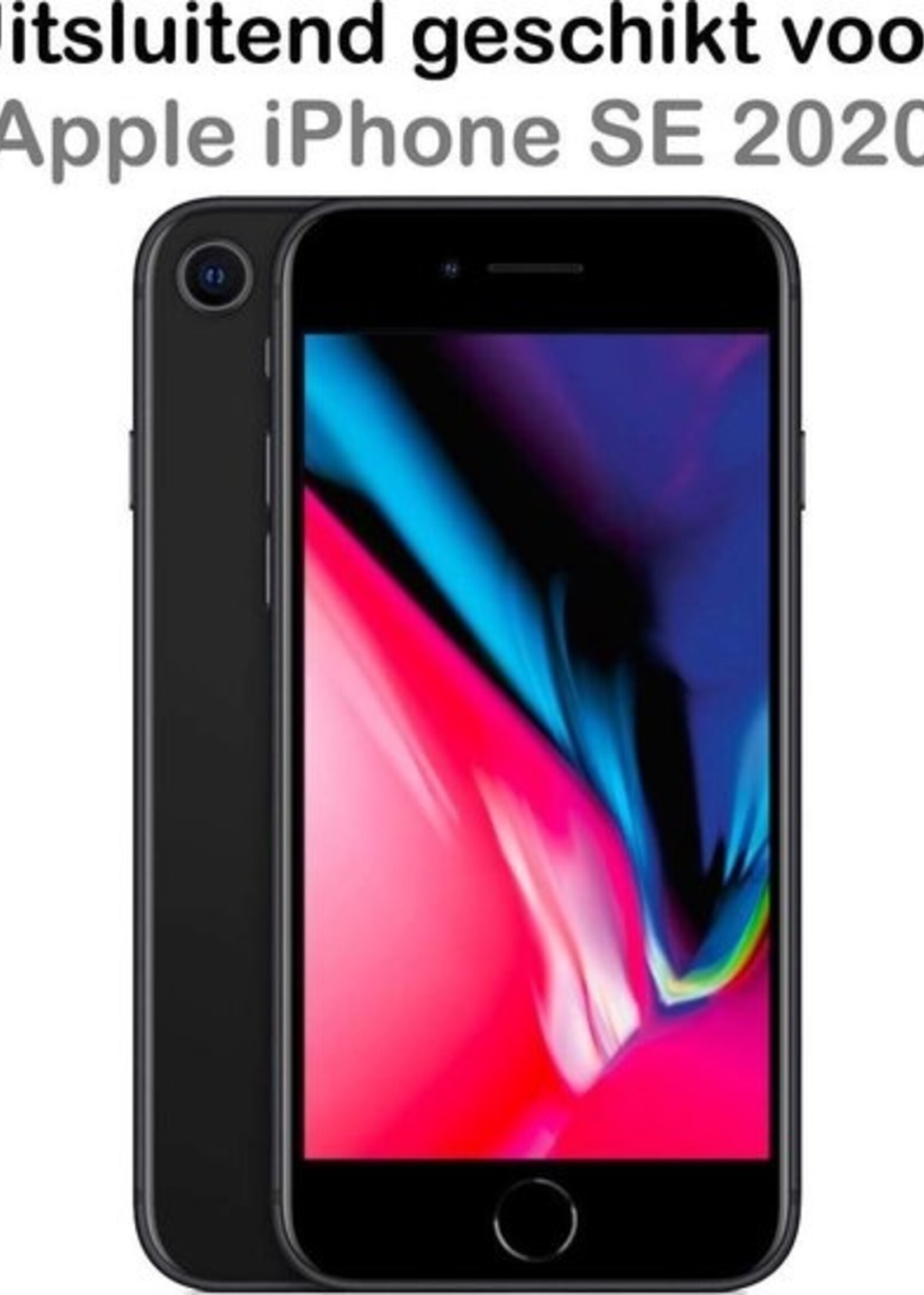BTH Hoesje Geschikt voor iPhone SE 2020 Hoesje Siliconen Shock Proof Case Hoes Met 2x Screenprotector - Hoes Geschikt voor iPhone SE (2020) Hoes Cover Case Shockproof - Rosé goud