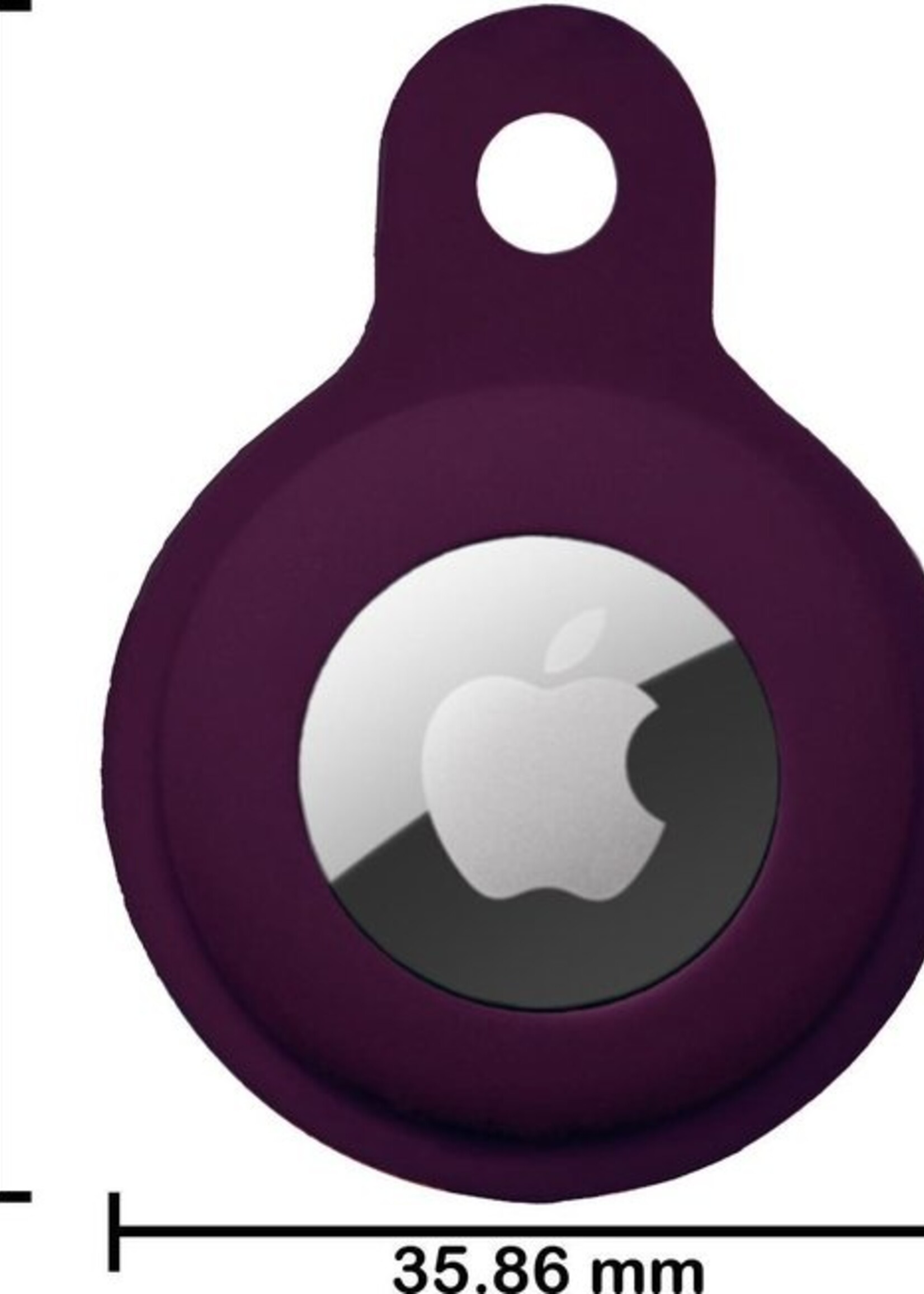 BTH Hoesje Geschikt voor Apple AirTag Sleutelhanger Hoesje Siliconen Hanger - Hoesje Geschikt voor Apple AirTag Hanger Sleutelhanger Hoesje - Aubergine - 2 PACK
