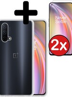 BTH BTH OnePlus Nord CE hoesje siliconen transparant met 2x screenprotector