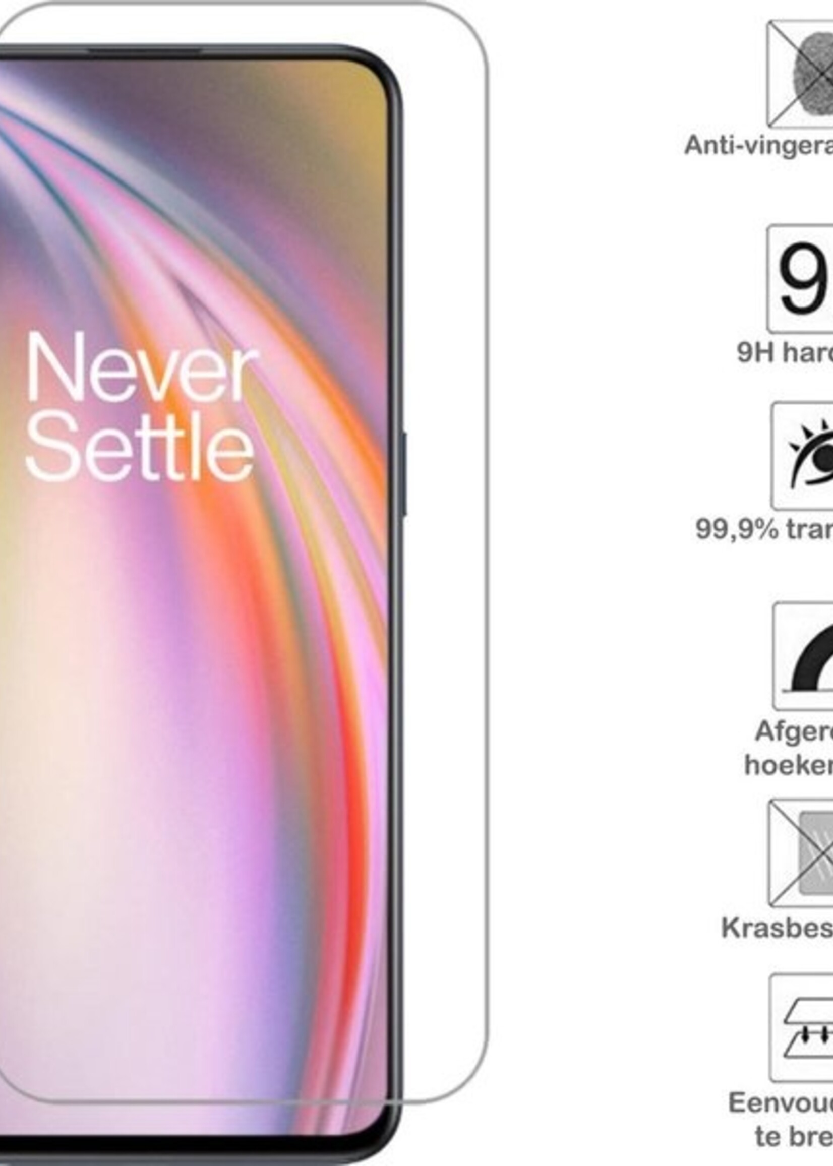 BTH Hoesje Geschikt voor OnePlus Nord CE Hoesje Siliconen Case Hoes Met 2x Screenprotector - Hoes Geschikt voor OnePlus Nord CE Hoes Cover Case - Transparant