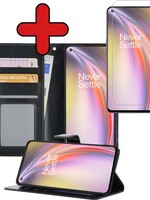BTH BTH OnePlus Nord CE Hoesje Bookcase Zwart Met Screenprotector