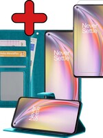 BTH BTH OnePlus Nord CE Hoesje Bookcase Turquoise Met Screenprotector