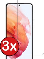 BTH BTH Samsung Galaxy S21 Screenprotector Gehard Glas Met Dichte Notch - 3 PACK