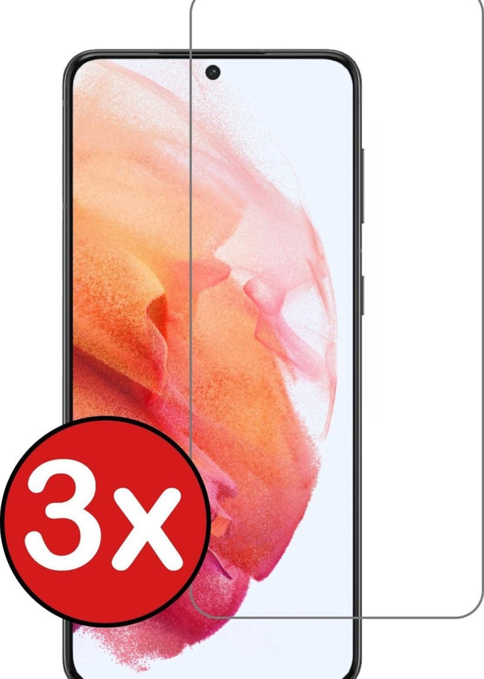 BTH Screenprotector Geschikt voor Samsung S21 Screenprotector Glas Gehard Met Dichte Notch - Screenprotector Geschikt voor Samsung Galaxy S21 Screen Protector Glas Tempered Glass - 3 PACK