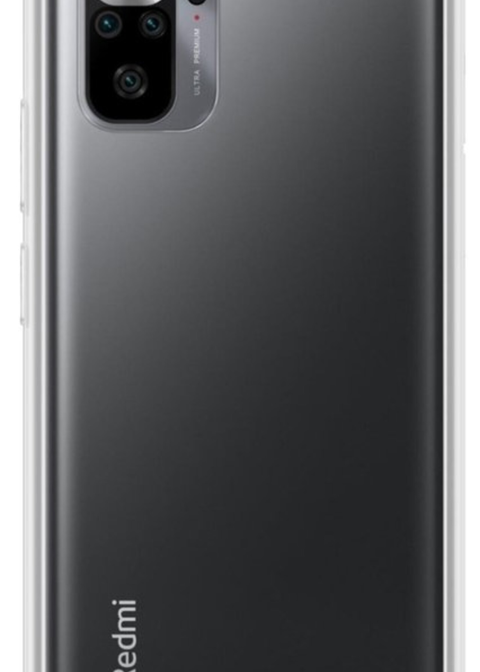 BTH Hoesje Geschikt voor Redmi Note 10S Hoesje Siliconen Shock Proof Case Hoes - Hoes Geschikt voor Redmi Note 10S Hoes Cover Case Shockproof - Transparant - 2 PACK