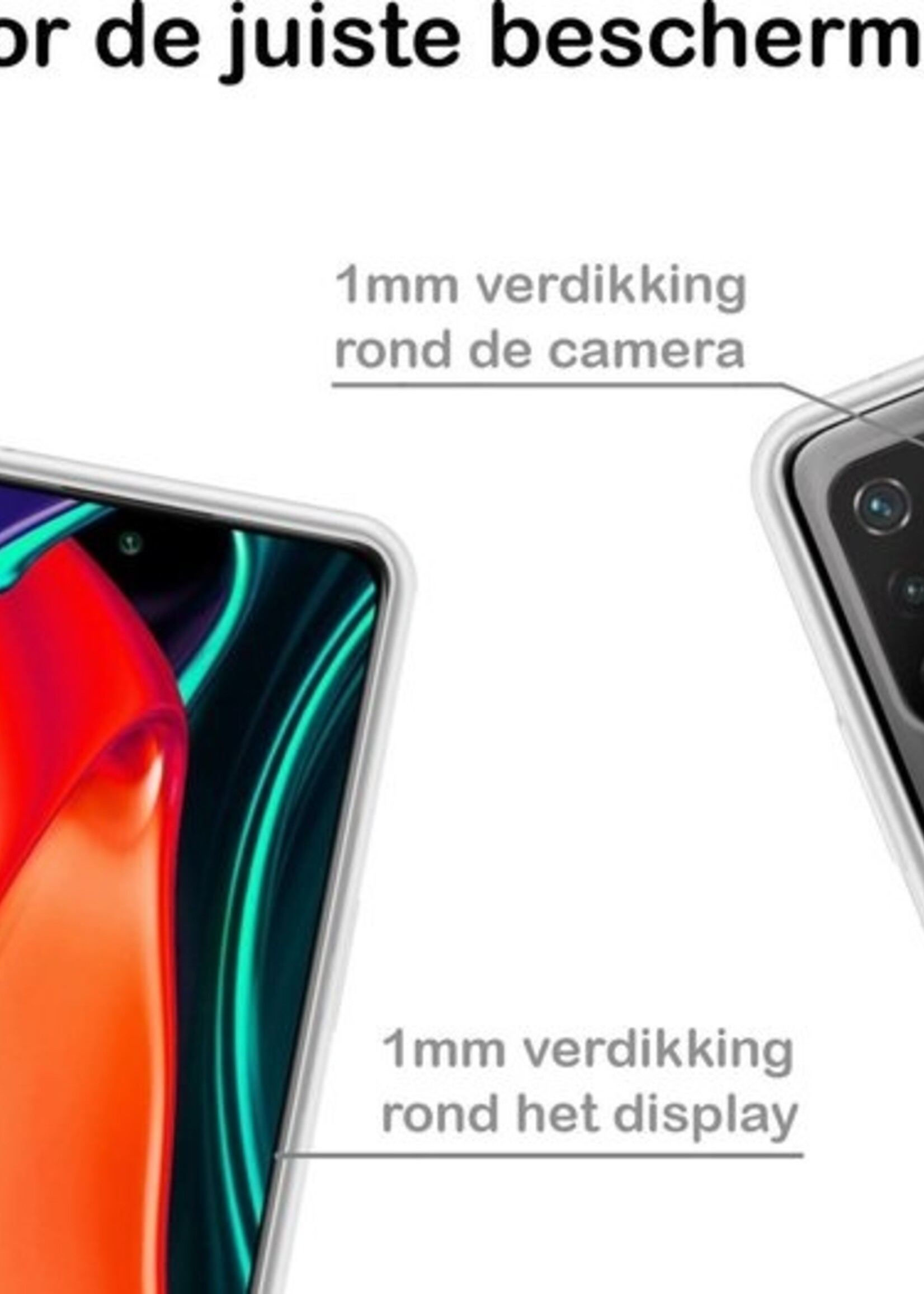 BTH Hoesje Geschikt voor Poco M3 Pro Hoesje Siliconen Case Hoes - Hoes Geschikt voor Xiaomi Poco M3 Pro Hoes Cover Case - Transparant - 2 PACK