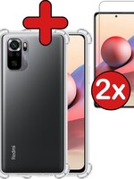 BTH BTH Xiaomi Redmi Note 10s hoesje shock proof Met 2x screenprotector