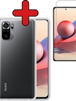 BTH BTH Xiaomi Redmi Note 10s hoesje siliconen transparant met screenprotector
