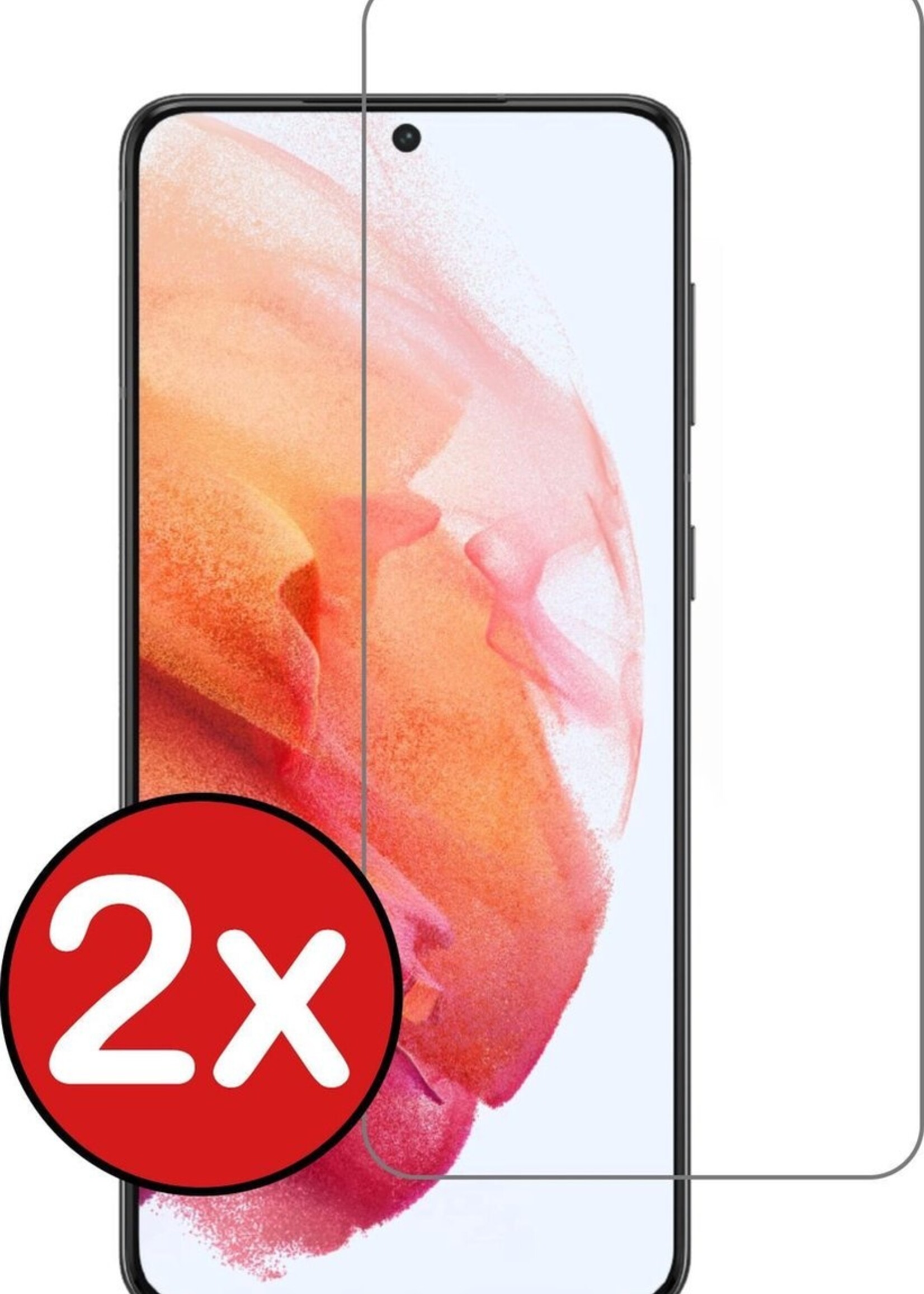 BTH Screenprotector Geschikt voor Samsung S21 Screenprotector Glas Gehard Met Dichte Notch - Screenprotector Geschikt voor Samsung Galaxy S21 Screen Protector Glas Tempered Glass - 2 PACK