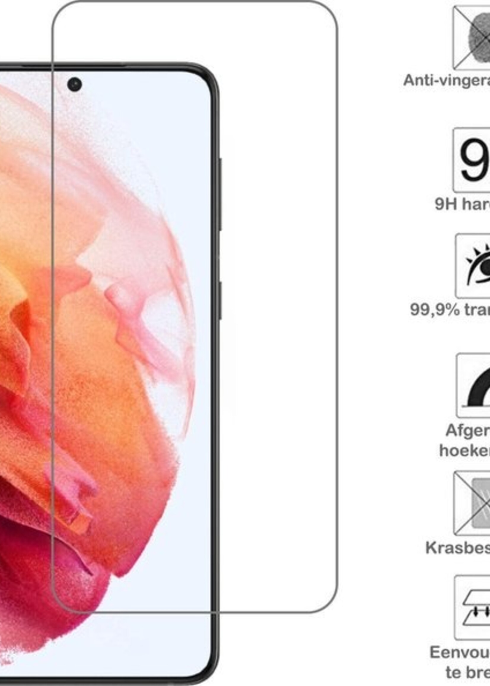 BTH Screenprotector Geschikt voor Samsung S21 Screenprotector Glas Gehard Met Dichte Notch - Screenprotector Geschikt voor Samsung Galaxy S21 Screen Protector Glas Tempered Glass - 2 PACK