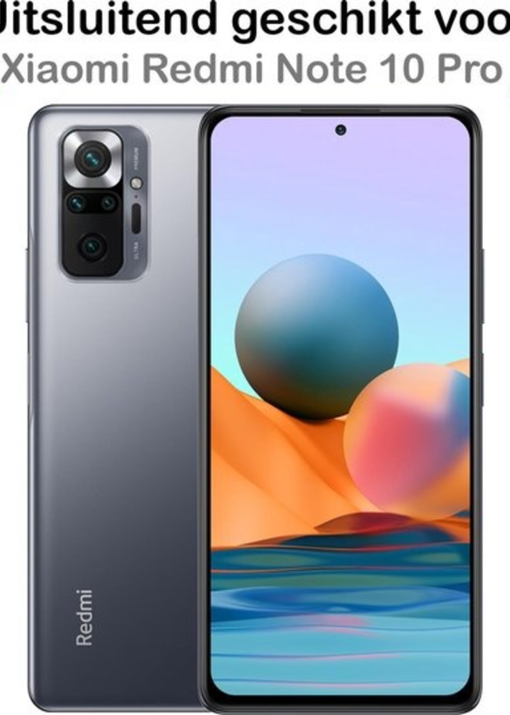 BTH Hoesje Geschikt voor Xiaomi Redmi Note 10 Pro Hoesje Siliconen Shock Proof Case Hoes Met 2x Screenprotector - Hoes Geschikt voor Xiaomi Redmi Note 10 Pro Hoes Cover Case Shockproof - Transparant