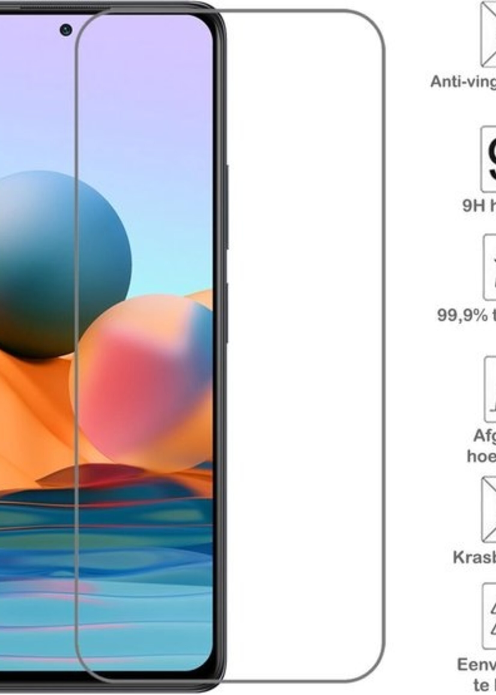 BTH Hoesje Geschikt voor Xiaomi Redmi Note 10 Pro Hoesje Siliconen Shock Proof Case Hoes Met 2x Screenprotector - Hoes Geschikt voor Xiaomi Redmi Note 10 Pro Hoes Cover Case Shockproof - Transparant