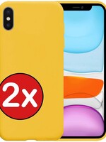 BTH BTH iPhone Xs hoesje siliconen - Geel - 2 PACK