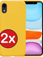BTH BTH iPhone XR hoesje siliconen - Geel - 2 PACK