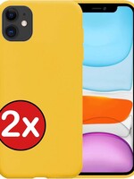 BTH BTH iPhone 11 hoesje siliconen - Geel - 2 PACK