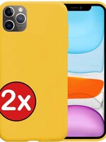 BTH BTH iPhone 11 Pro Max hoesje siliconen - Geel - 2 PACK
