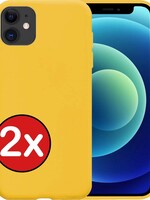 BTH BTH iPhone 12 hoesje siliconen - Geel - 2 PACK