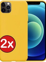 BTH BTH iPhone 12 Pro Max hoesje siliconen - Geel - 2 PACK