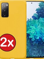 BTH BTH Samsung Galaxy S20FE hoesje siliconen - Geel - 2 PACK