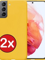 BTH BTH Samsung Galaxy S21 hoesje siliconen - Geel - 2 PACK