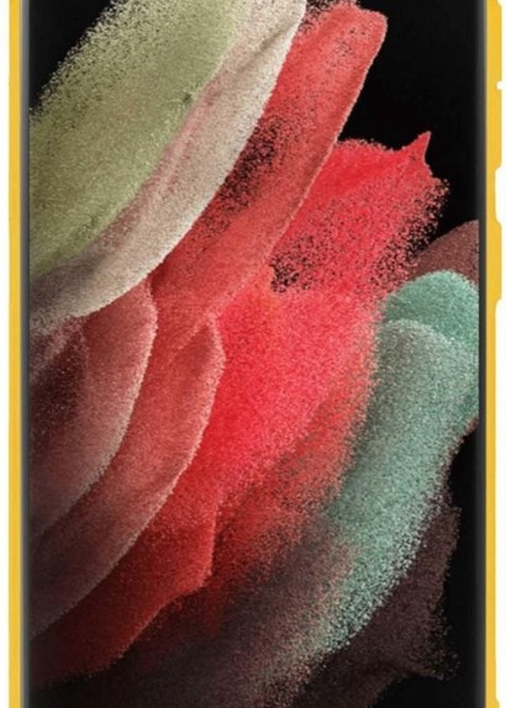 BTH Hoesje Geschikt voor Samsung S21 Ultra Hoesje Siliconen Case Hoes - Hoes Geschikt voor Samsung Galaxy S21 Ultra Hoes Cover Case - Geel - 2 PACK