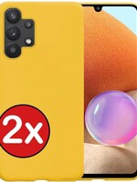BTH BTH Samsung Galaxy A32 5G hoesje siliconen - Geel - 2 PACK