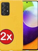 BTH BTH Samsung Galaxy A52 hoesje siliconen - Geel - 2 PACK