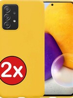 BTH BTH Samsung Galaxy A72 hoesje siliconen - Geel - 2 PACK