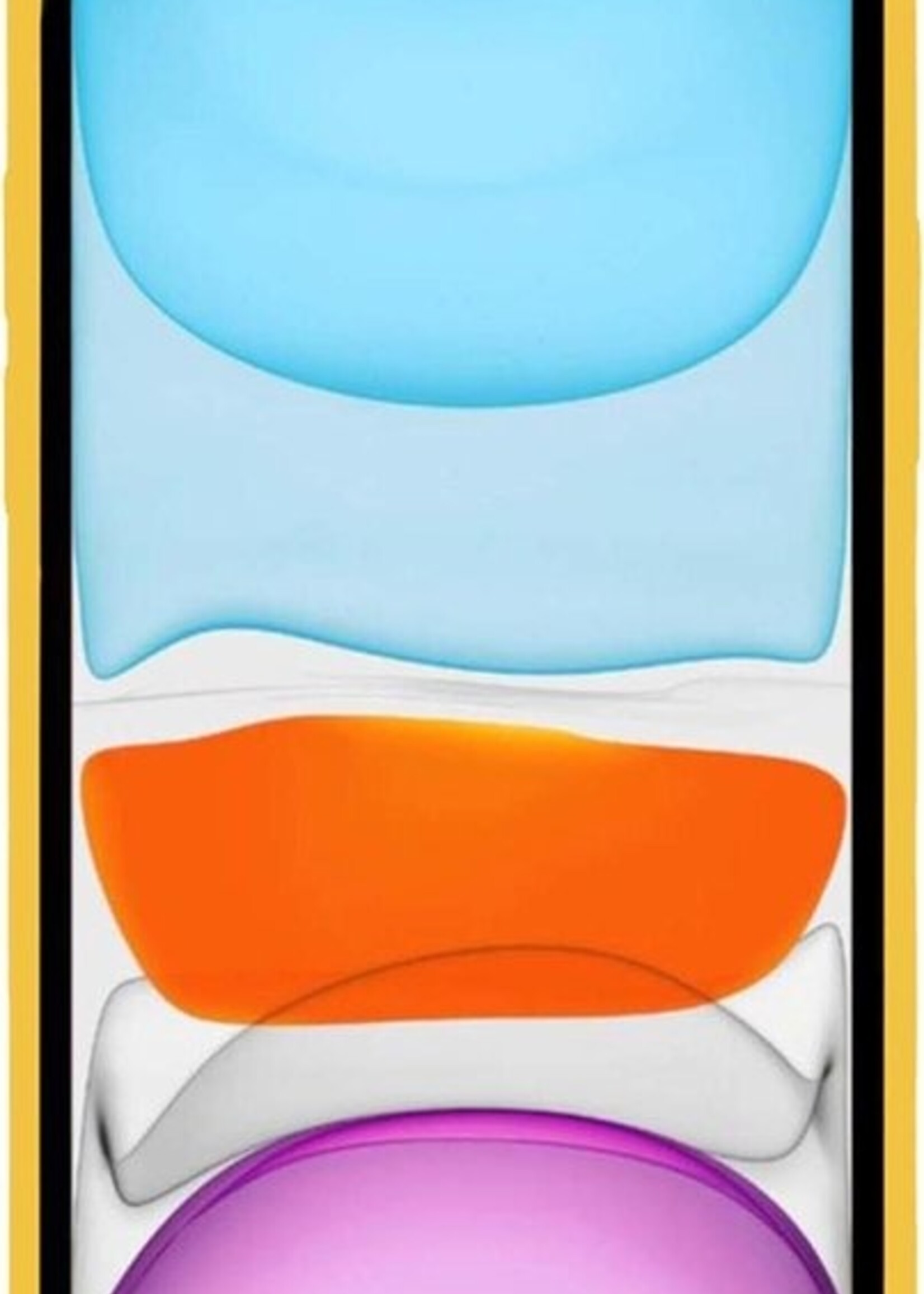 BTH Hoesje Geschikt voor iPhone 11 Hoesje Siliconen Case Hoes Met Screenprotector - Hoes Geschikt voor iPhone 11 Hoes Cover Case - Geel