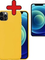 BTH BTH iPhone 12 Pro hoesje siliconen geel met screenprotector