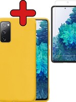 BTH BTH Samsung Galaxy S20FE hoesje siliconen geel met screenprotector
