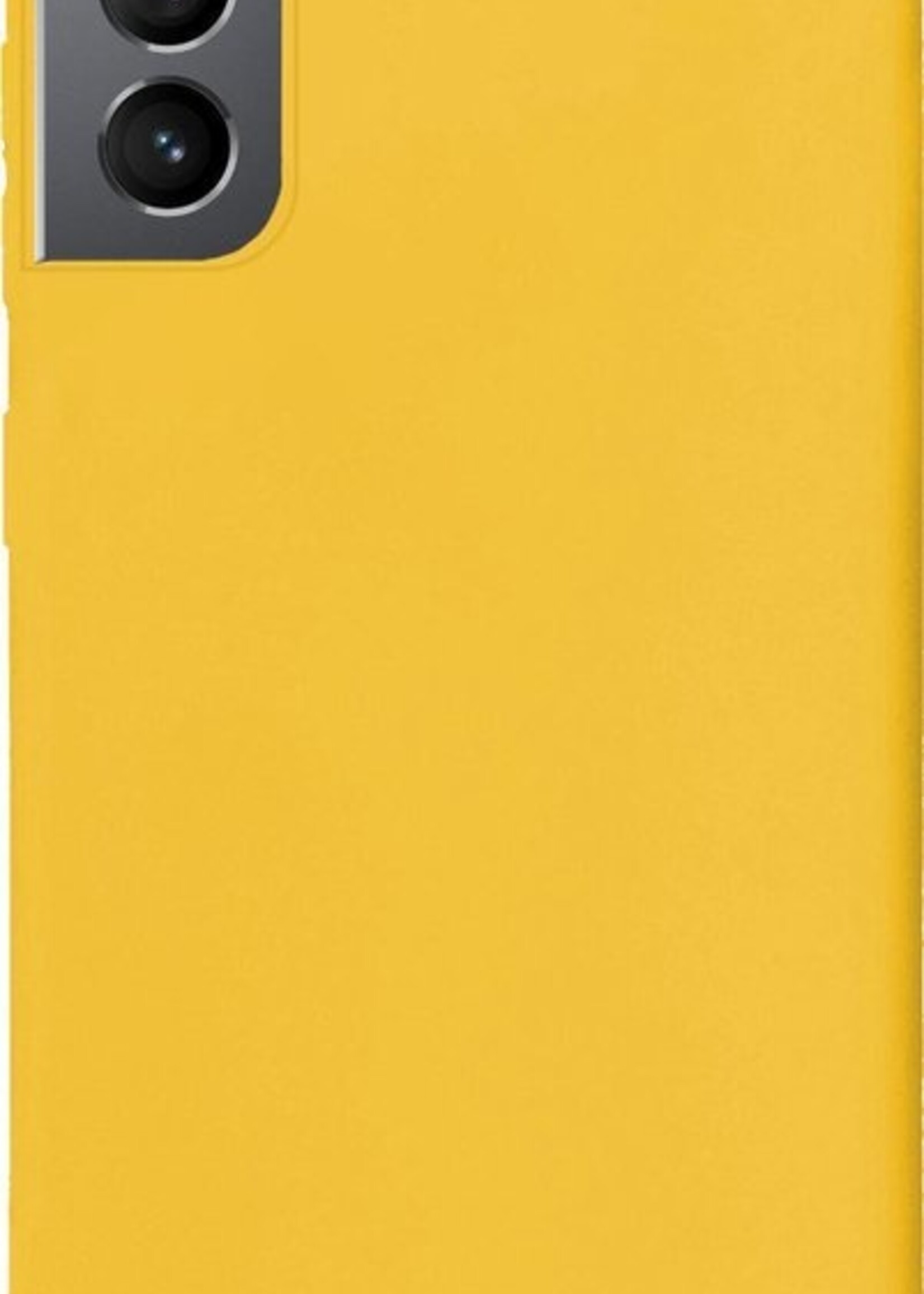 BTH Hoesje Geschikt voor Samsung S21 Plus Hoesje Siliconen Case Hoes Met 2x Screenprotector - Hoes Geschikt voor Samsung Galaxy S21 Plus Hoes Cover Case - Geel
