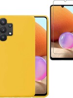 BTH BTH Samsung Galaxy A32 5G hoesje siliconen geel met screenprotector